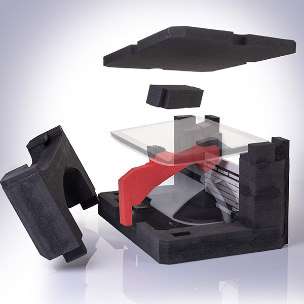 Produktfotografie technischer Schutzverpackung für Elektronik