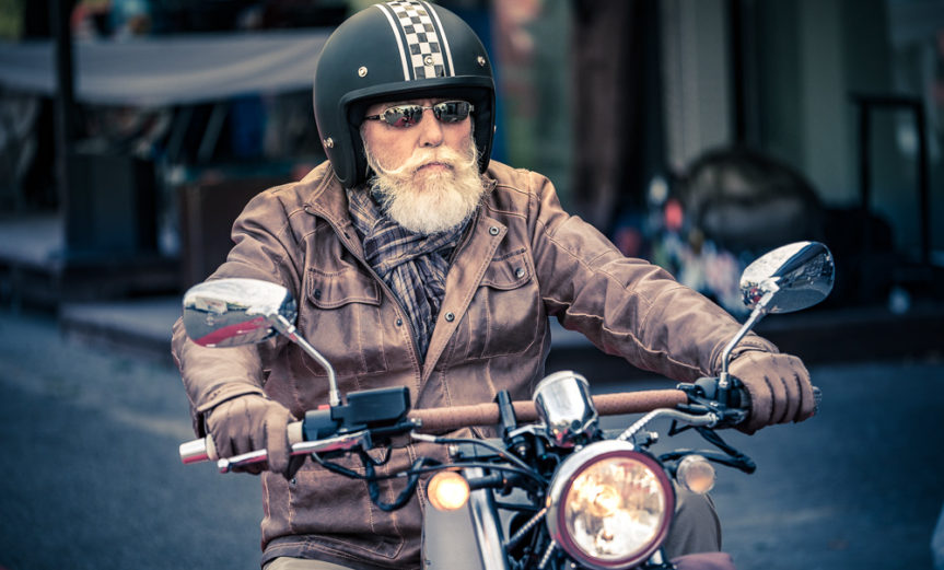 Vintage Motorradfahrer